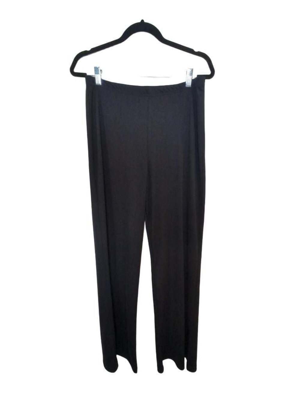 Connected Apparel Black Knit Wide-Leg Pull-On Pants 14